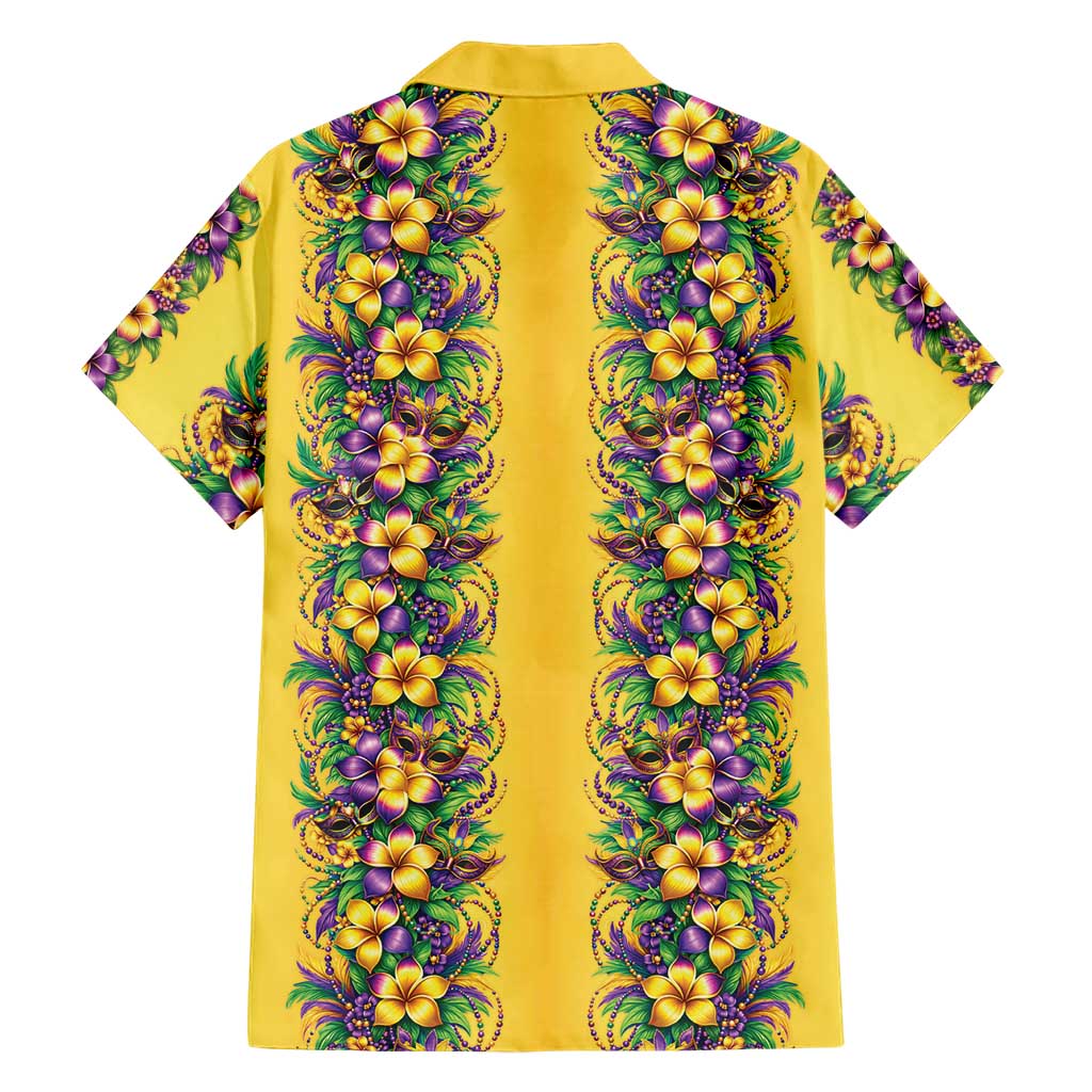 Aloha Hawaii Mardi Gras Family Matching Short Sleeve Bodycon Dress and Hawaiian Shirt Gold Style LT05 - Polynesian Pride