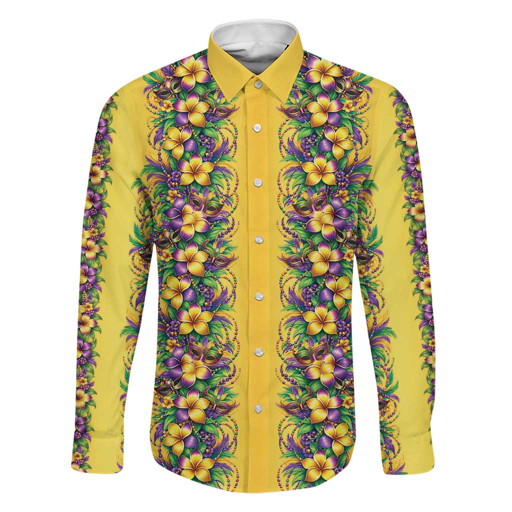 Aloha Hawaii Mardi Gras Family Matching Short Sleeve Bodycon Dress and Hawaiian Shirt Gold Style LT05 Dad's Shirt - Long Sleeve Gold - Polynesian Pride