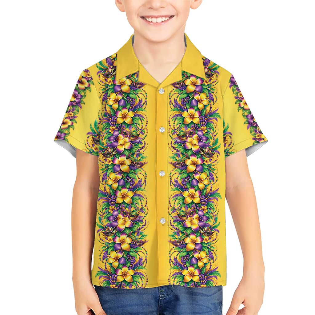 Aloha Hawaii Mardi Gras Family Matching Summer Maxi Dress and Hawaiian Shirt Gold Style