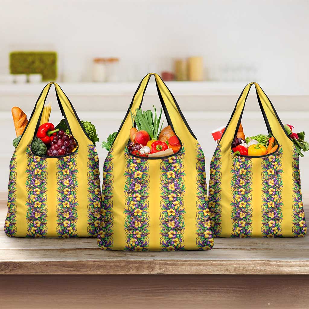 Aloha Hawaii Mardi Gras Grocery Bag Gold Style