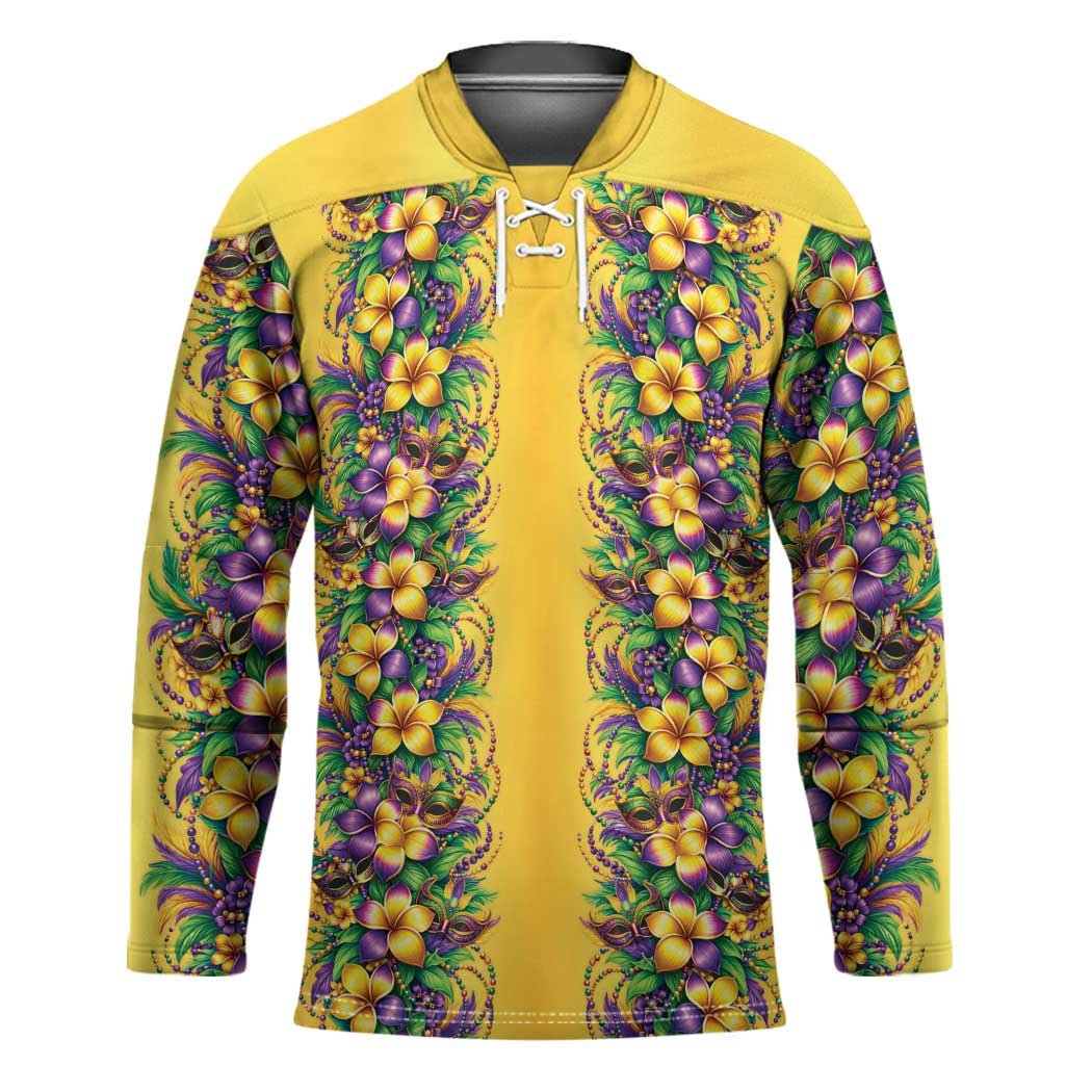Aloha Hawaii Mardi Gras Hockey Jersey Gold Style