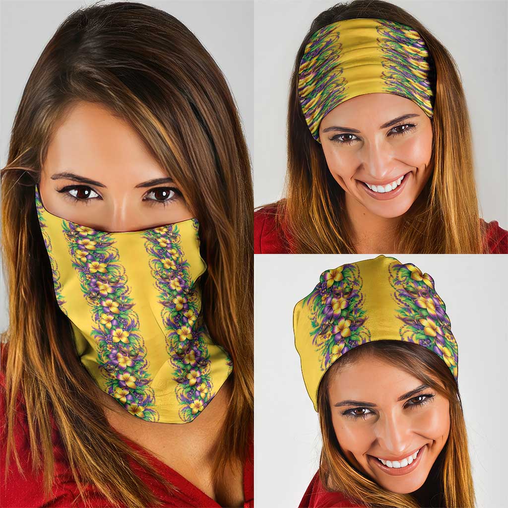 Aloha Hawaii Mardi Gras Neck Gaiter Gold Style