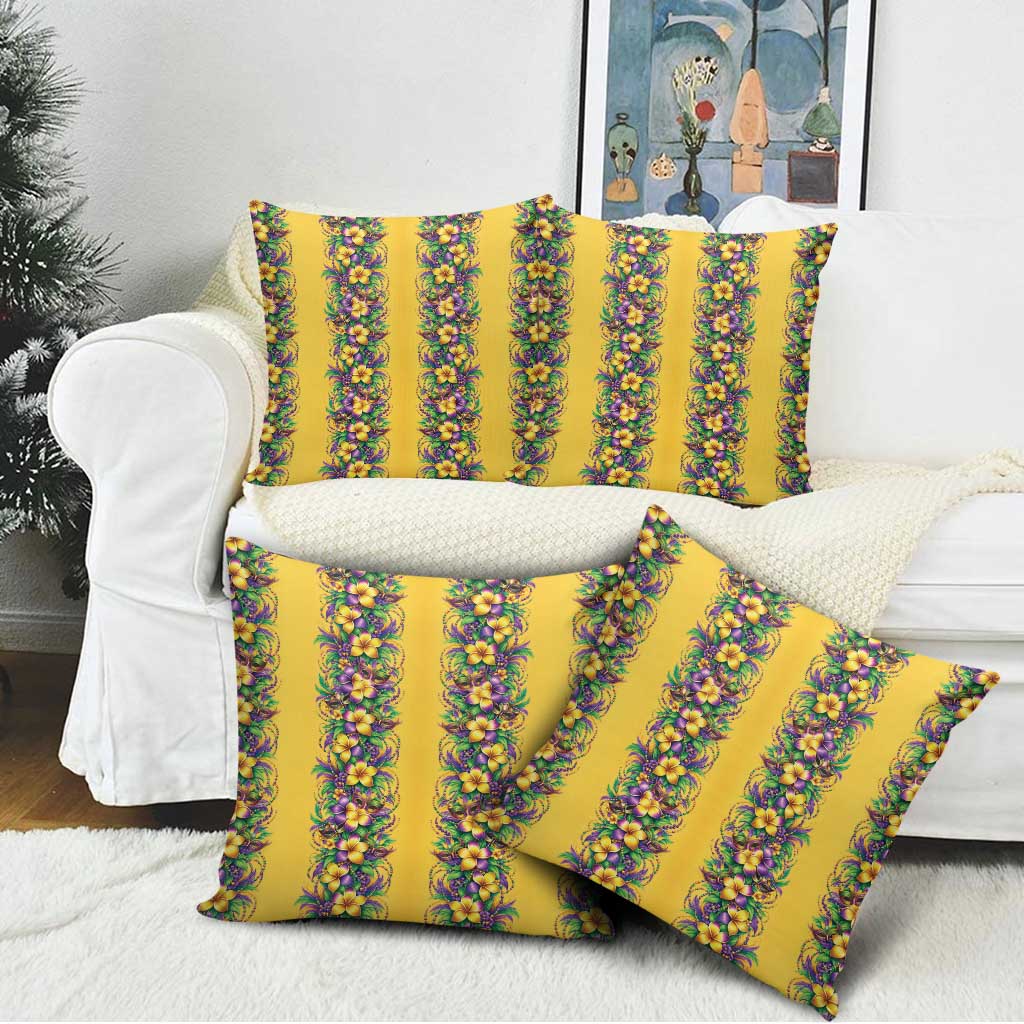 Aloha Hawaii Mardi Gras Pillow Cover Gold Style