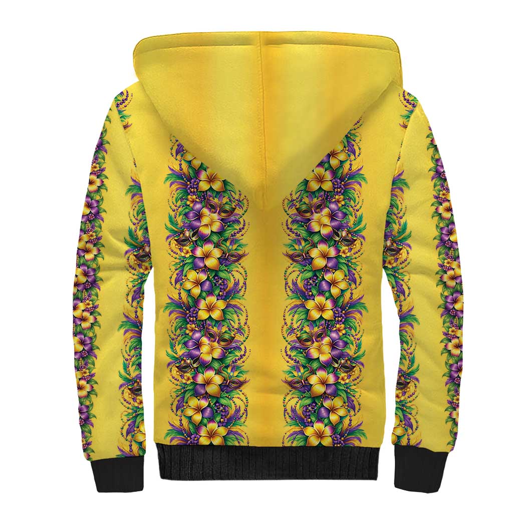 Aloha Hawaii Mardi Gras Sherpa Hoodie Gold Style