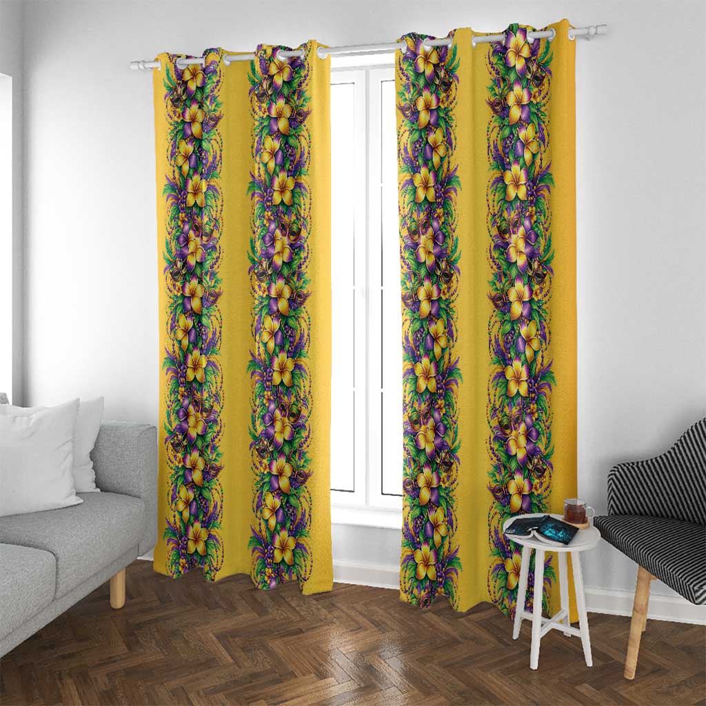 Aloha Hawaii Mardi Gras Window Curtain Gold Style