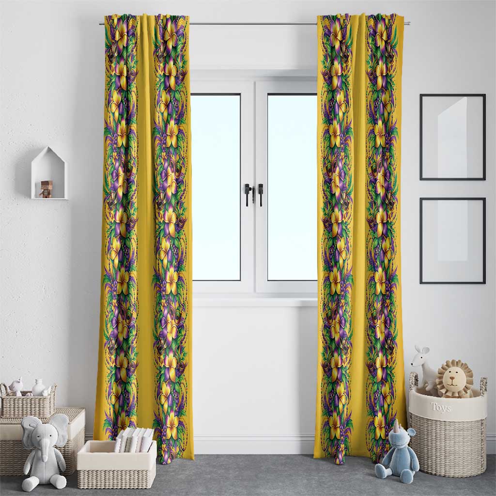 Aloha Hawaii Mardi Gras Window Curtain Gold Style