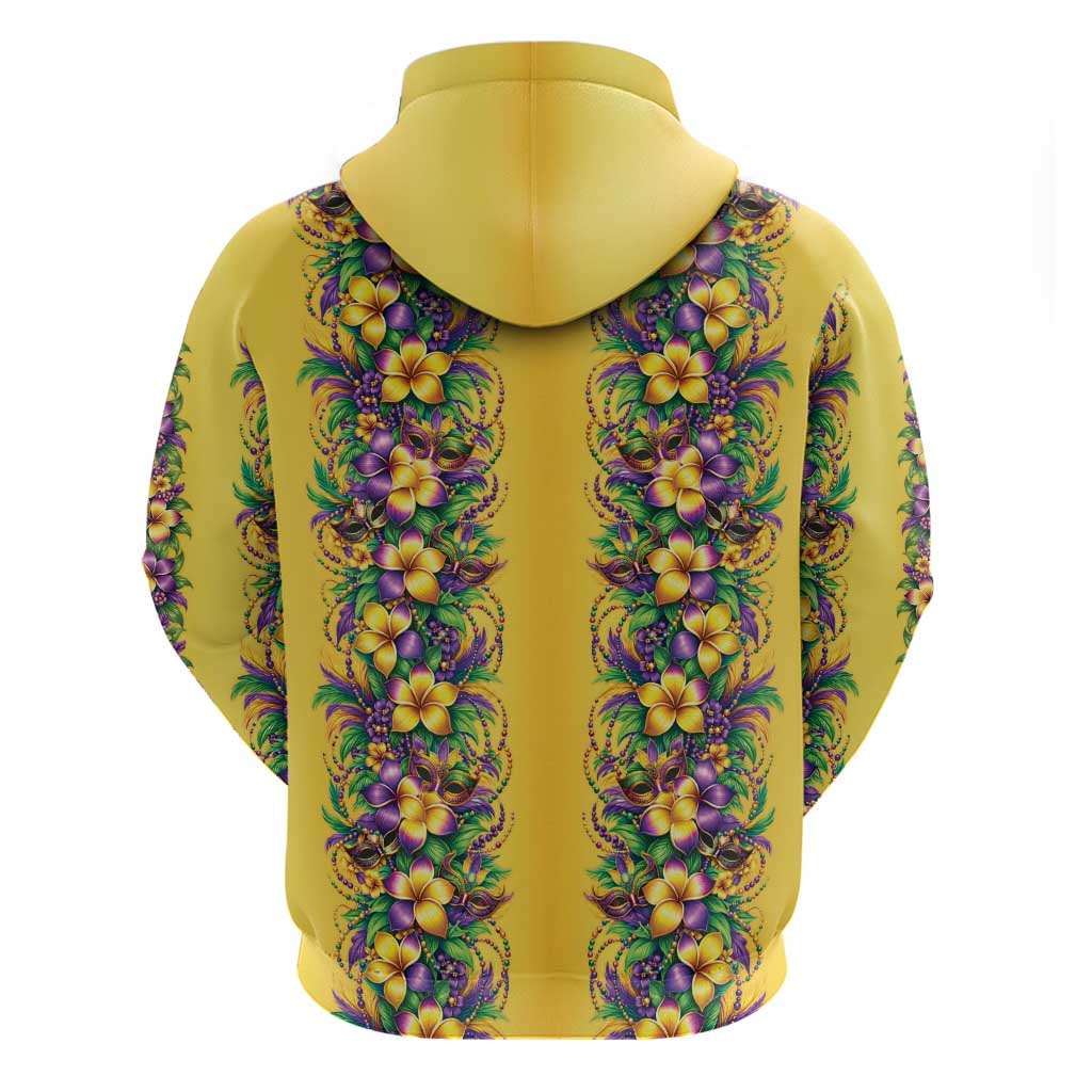 Aloha Hawaii Mardi Gras Zip Hoodie Gold Style