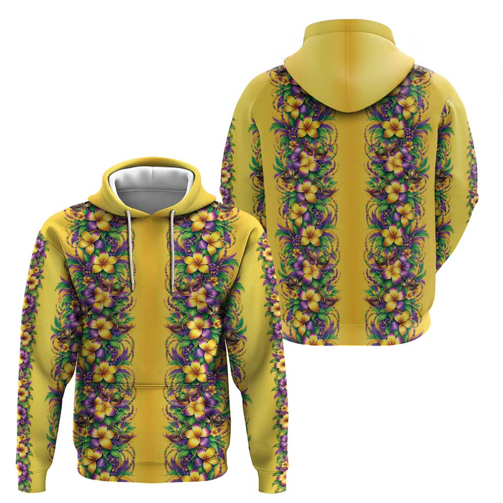 Aloha Hawaii Mardi Gras Zip Hoodie Gold Style