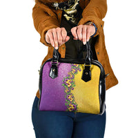 Hawaii Mardi Gras Shoulder Handbag Plumeria Lei Beads Glitter Style