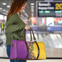 Hawaii Mardi Gras Travel Bag Plumeria Lei Beads Glitter Style