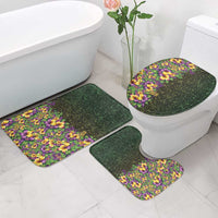 Hawaii Mardi Gras Bathroom Set Tropical Flowers Glitter Style