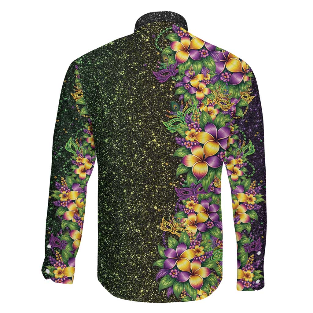 Hawaii Mardi Gras Family Matching Off Shoulder Maxi Dress and Hawaiian Shirt Tropical Flowers Glitter Style LT05 - Polynesian Pride