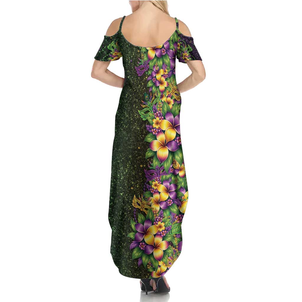 Hawaii Mardi Gras Family Matching Summer Maxi Dress and Hawaiian Shirt Tropical Flowers Glitter Style LT05 - Polynesian Pride
