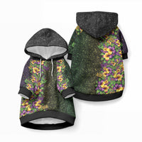 Hawaii Mardi Gras Pet Hoodie Tropical Flowers Glitter Style