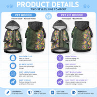 Hawaii Mardi Gras Pet Hoodie Tropical Flowers Glitter Style