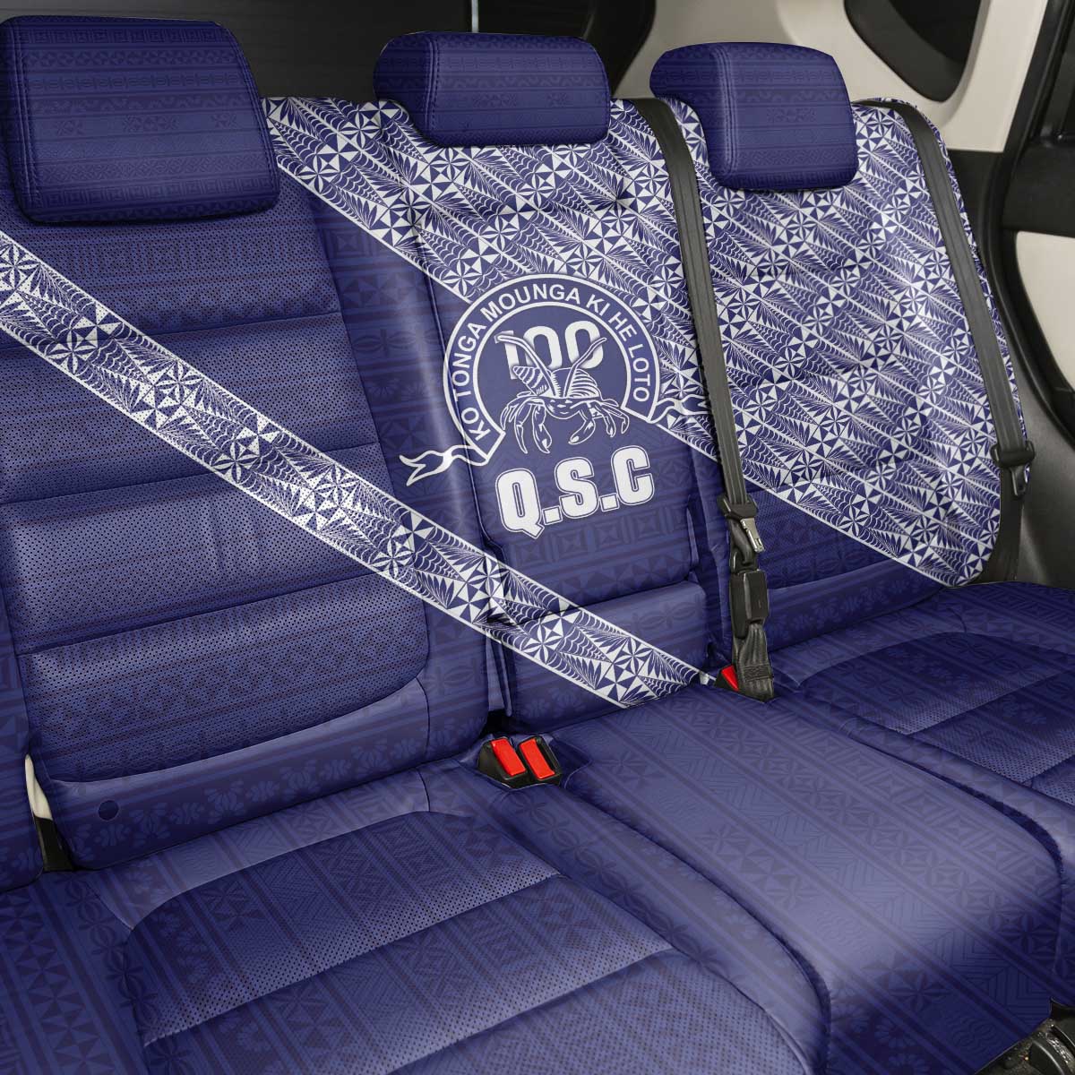 Tonga Queen Salote College Back Car Seat Cover 100 Years Anniversary Navy Color