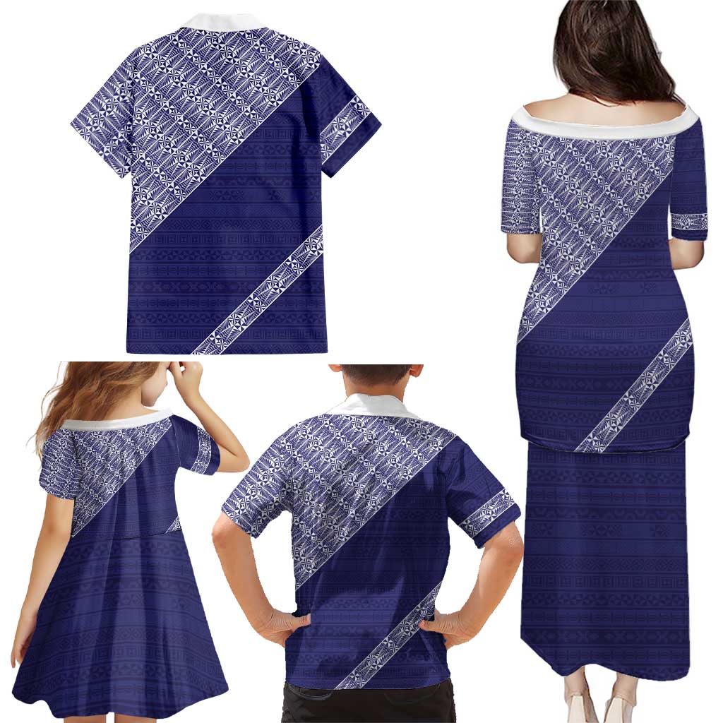 Tonga Queen Salote College Family Matching Puletasi and Hawaiian Shirt 100 Years Anniversary Navy Color LT05 - Polynesian Pride