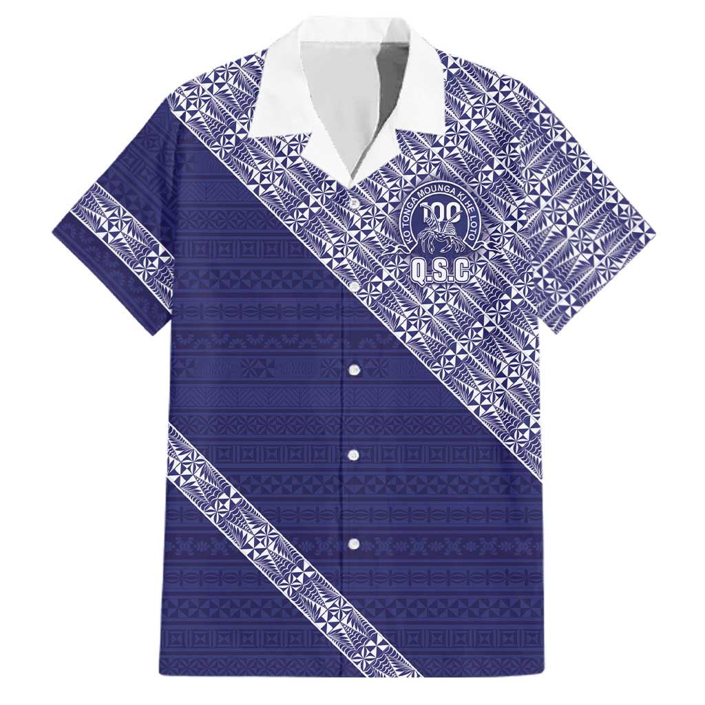 Tonga Queen Salote College Family Matching Puletasi and Hawaiian Shirt 100 Years Anniversary Navy Color LT05 Dad's Shirt - Short Sleeve Navy - Polynesian Pride