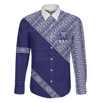Tonga Queen Salote College Family Matching Puletasi and Hawaiian Shirt 100 Years Anniversary Navy Color LT05 Dad's Shirt - Long Sleeve Navy - Polynesian Pride