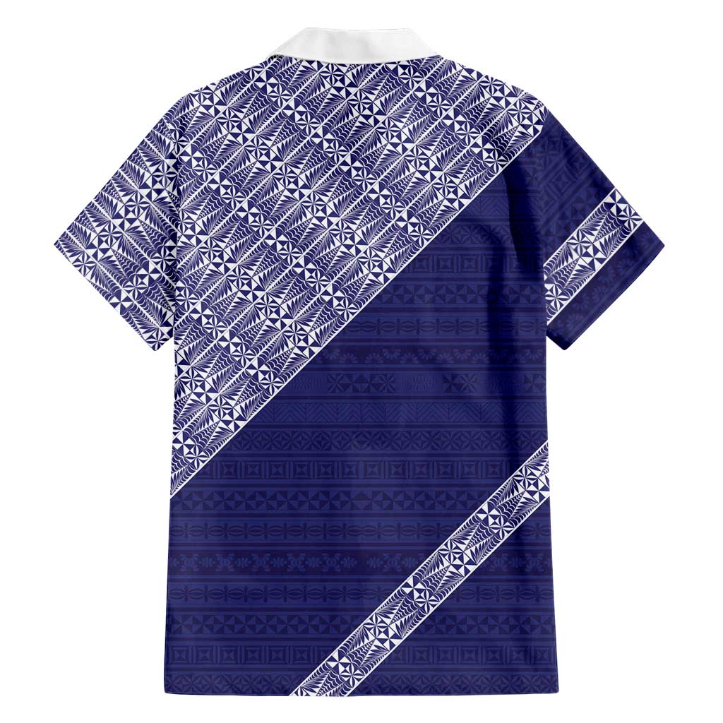 Tonga Queen Salote College Family Matching Short Sleeve Bodycon Dress and Hawaiian Shirt 100 Years Anniversary Navy Color LT05 - Polynesian Pride