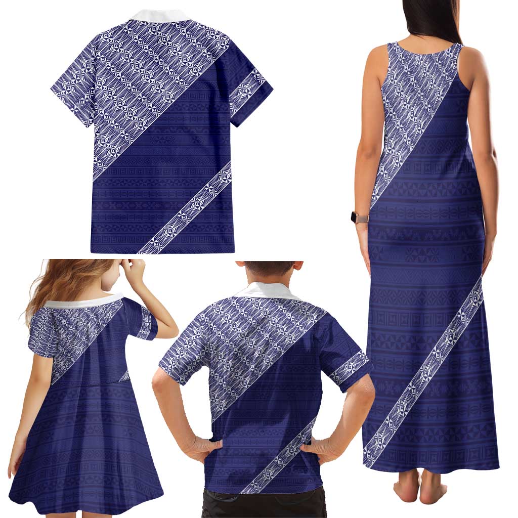 Tonga Queen Salote College Family Matching Tank Maxi Dress and Hawaiian Shirt 100 Years Anniversary Navy Color LT05 - Polynesian Pride