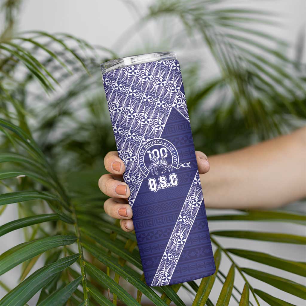 Tonga Queen Salote College Skinny Tumbler 100 Years Anniversary Navy Color
