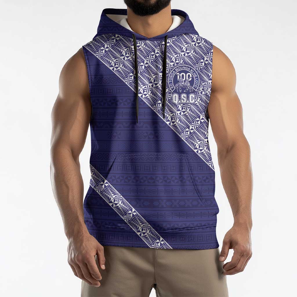 Tonga Queen Salote College Sleeveless Hoodie 100 Years Anniversary Navy Color