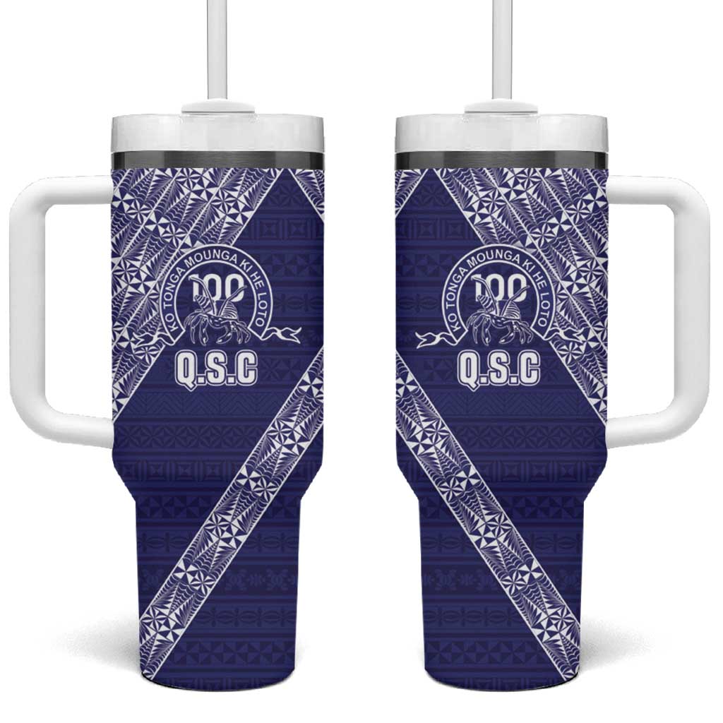 Tonga Queen Salote College Tumbler With Handle 100 Years Anniversary Navy Color