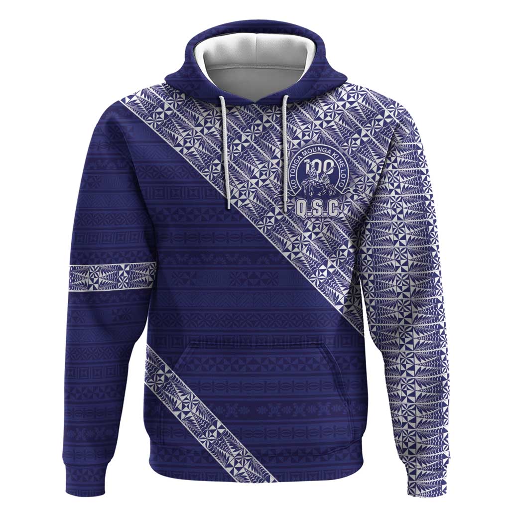 Tonga Queen Salote College Zip Hoodie 100 Years Anniversary Navy Color