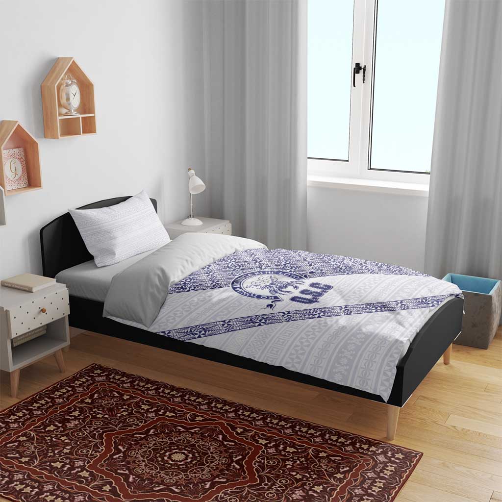 Tonga Queen Salote College Bedding Set 100 Years Anniversary White Color