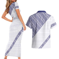 Tonga Queen Salote College Couples Matching Short Sleeve Bodycon Dress and Hawaiian Shirt 100 Years Anniversary White Color LT05 - Polynesian Pride