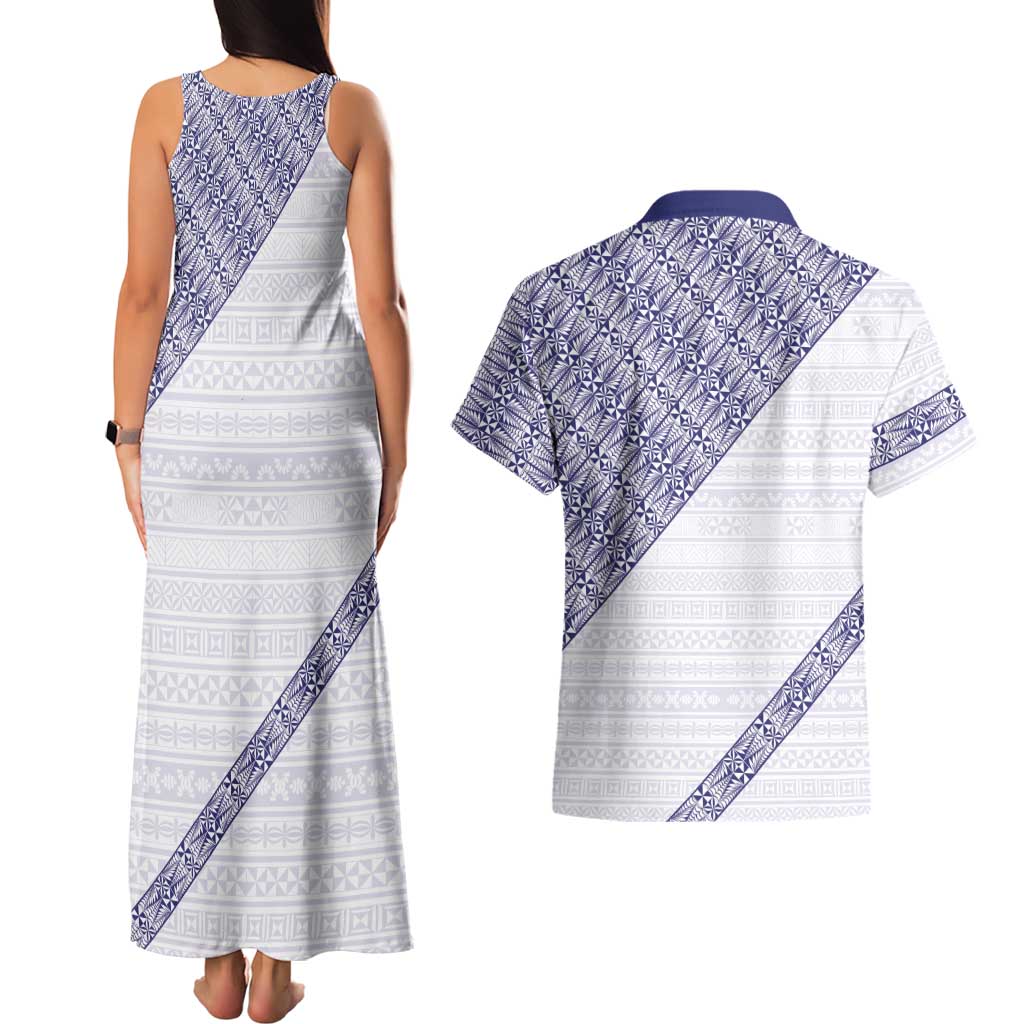 Tonga Queen Salote College Couples Matching Tank Maxi Dress and Hawaiian Shirt 100 Years Anniversary White Color LT05 - Polynesian Pride