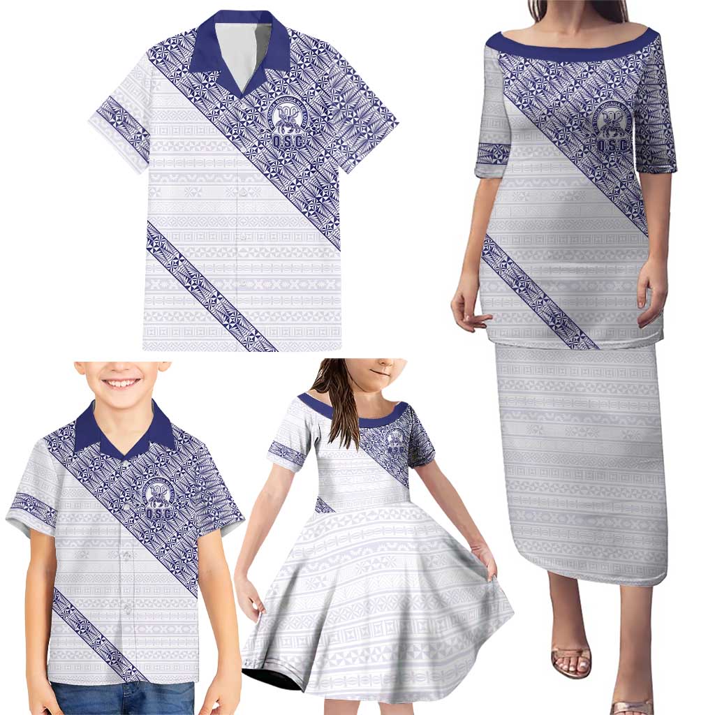 Tonga Queen Salote College Family Matching Puletasi and Hawaiian Shirt 100 Years Anniversary White Color LT05 - Polynesian Pride