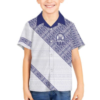 Tonga Queen Salote College Family Matching Short Sleeve Bodycon Dress and Hawaiian Shirt 100 Years Anniversary White Color LT05 Son's Shirt White - Polynesian Pride