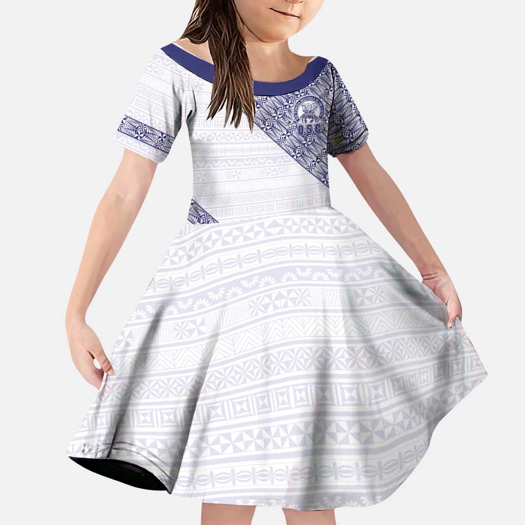 Tonga Queen Salote College Family Matching Summer Maxi Dress and Hawaiian Shirt 100 Years Anniversary White Color LT05 Daughter's Dress White - Polynesian Pride