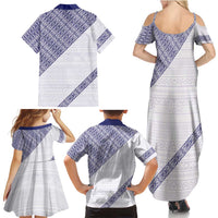Tonga Queen Salote College Family Matching Summer Maxi Dress and Hawaiian Shirt 100 Years Anniversary White Color LT05 - Polynesian Pride