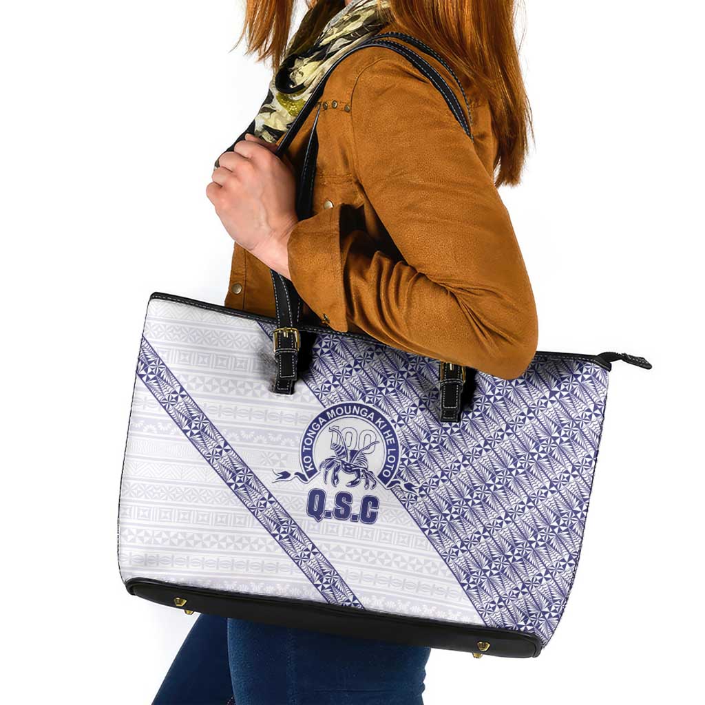 Tonga Queen Salote College Leather Tote Bag 100 Years Anniversary White Color