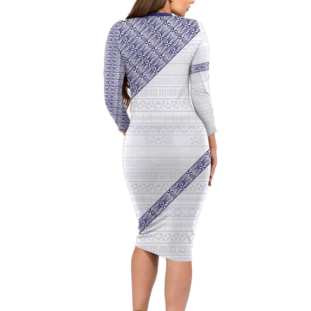 Tonga Queen Salote College Long Sleeve Bodycon Dress 100 Years Anniversary White Color