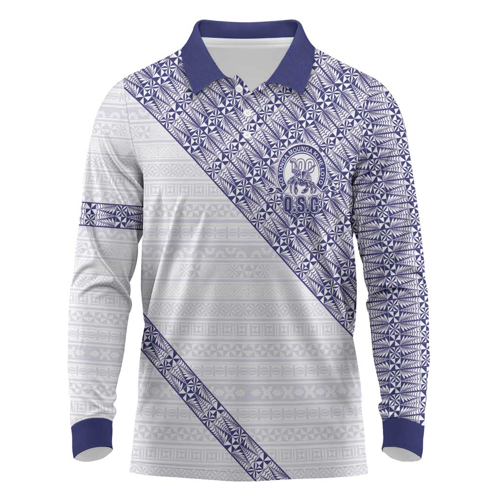 Tonga Queen Salote College Long Sleeve Polo Shirt 100 Years Anniversary White Color