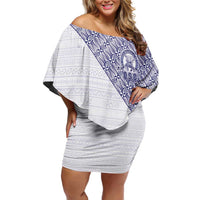 Tonga Queen Salote College Off Shoulder Short Dress 100 Years Anniversary White Color