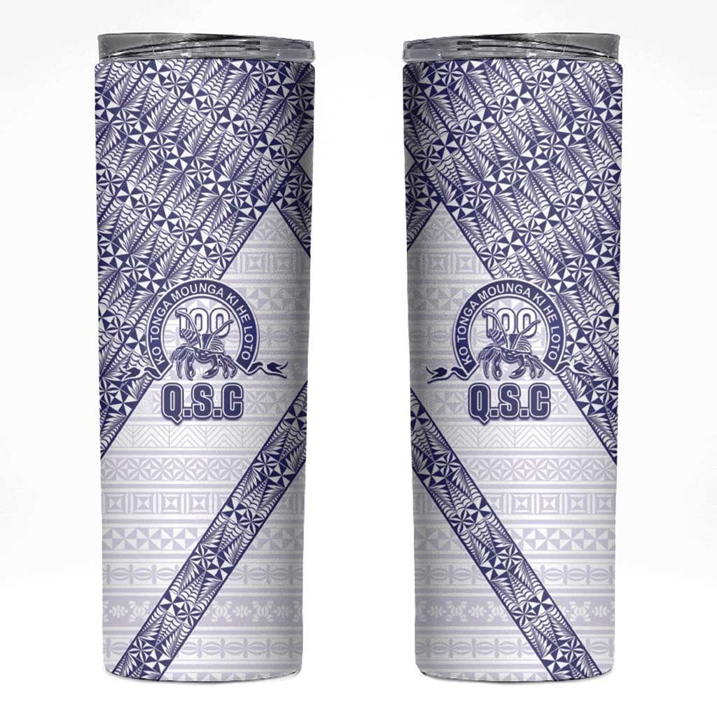 Tonga Queen Salote College Skinny Tumbler 100 Years Anniversary White Color