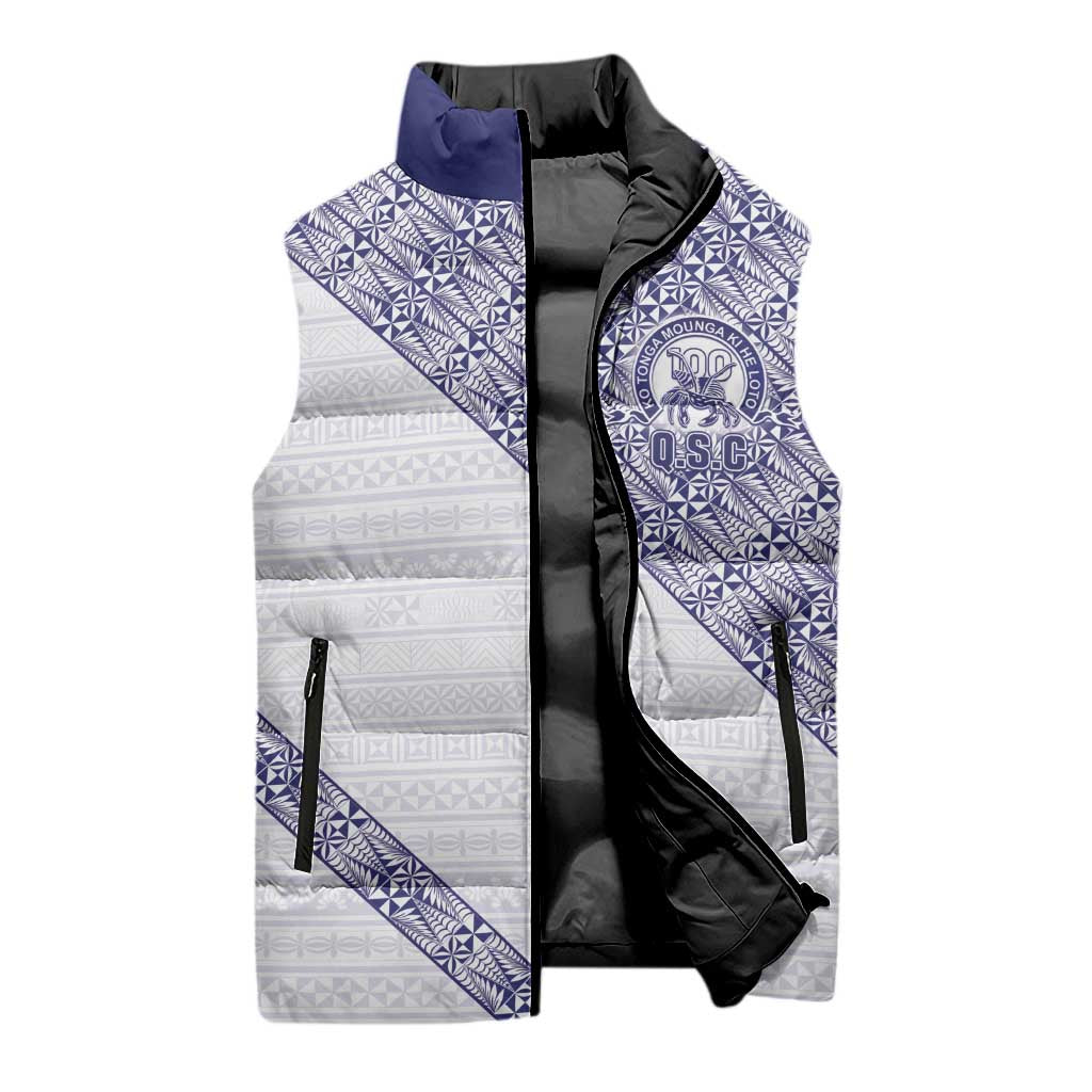 Tonga Queen Salote College Sleeveless Puffer Jacket 100 Years Anniversary White Color