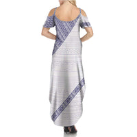 Tonga Queen Salote College Summer Maxi Dress 100 Years Anniversary White Color