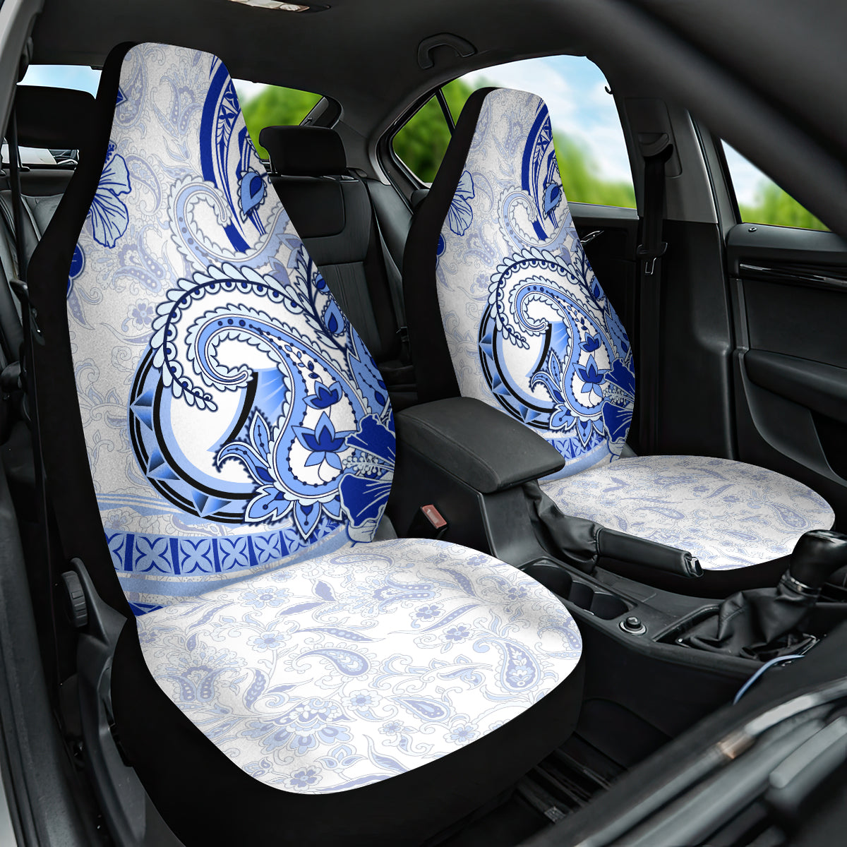 Polynesia Paisley Car Seat Cover Mix Navy Polynesian Pattern