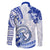 Polynesia Paisley Family Matching Short Sleeve Bodycon Dress and Hawaiian Shirt Mix Navy Polynesian Pattern LT05 - Polynesian Pride