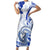 Polynesia Paisley Family Matching Short Sleeve Bodycon Dress and Hawaiian Shirt Mix Navy Polynesian Pattern LT05 Mom's Dress Navy - Polynesian Pride