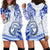 Polynesia Paisley Hoodie Dress Mix Navy Polynesian Pattern LT05 - Polynesian Pride