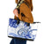 Polynesia Paisley Leather Tote Bag Mix Navy Polynesian Pattern