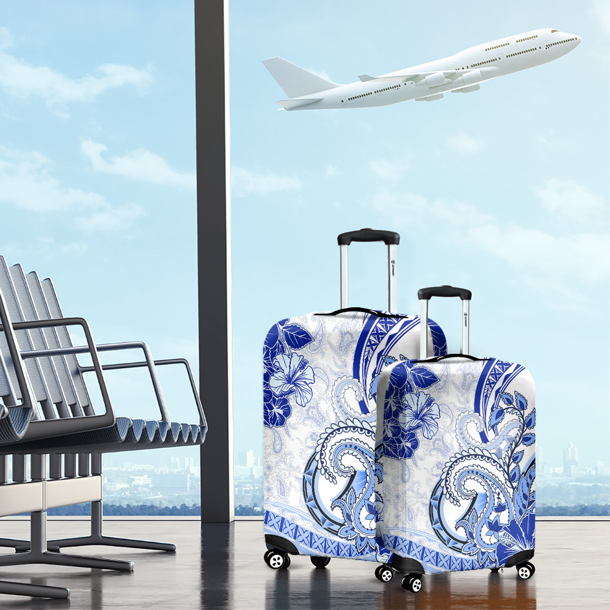 Polynesia Paisley Luggage Cover Mix Navy Polynesian Pattern LT05 - Polynesian Pride