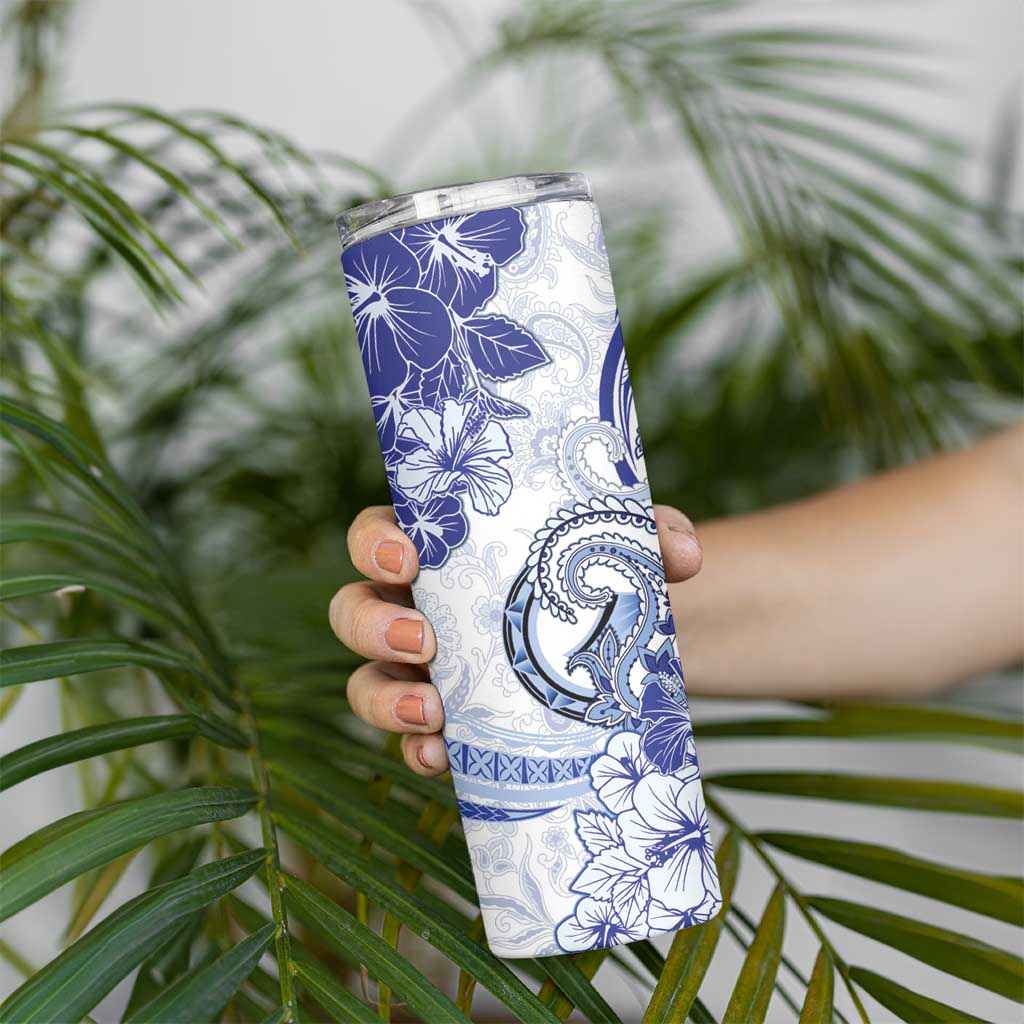 Polynesia Paisley Skinny Tumbler Mix Navy Polynesian Pattern